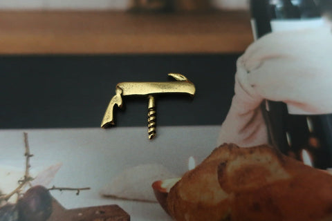 Waiter's Corkscrew Gold Lapel Pin