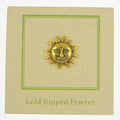 Sun Face Gold Lapel Pin