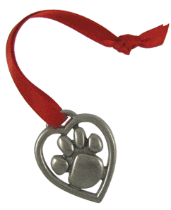 Heart Paw Ornament